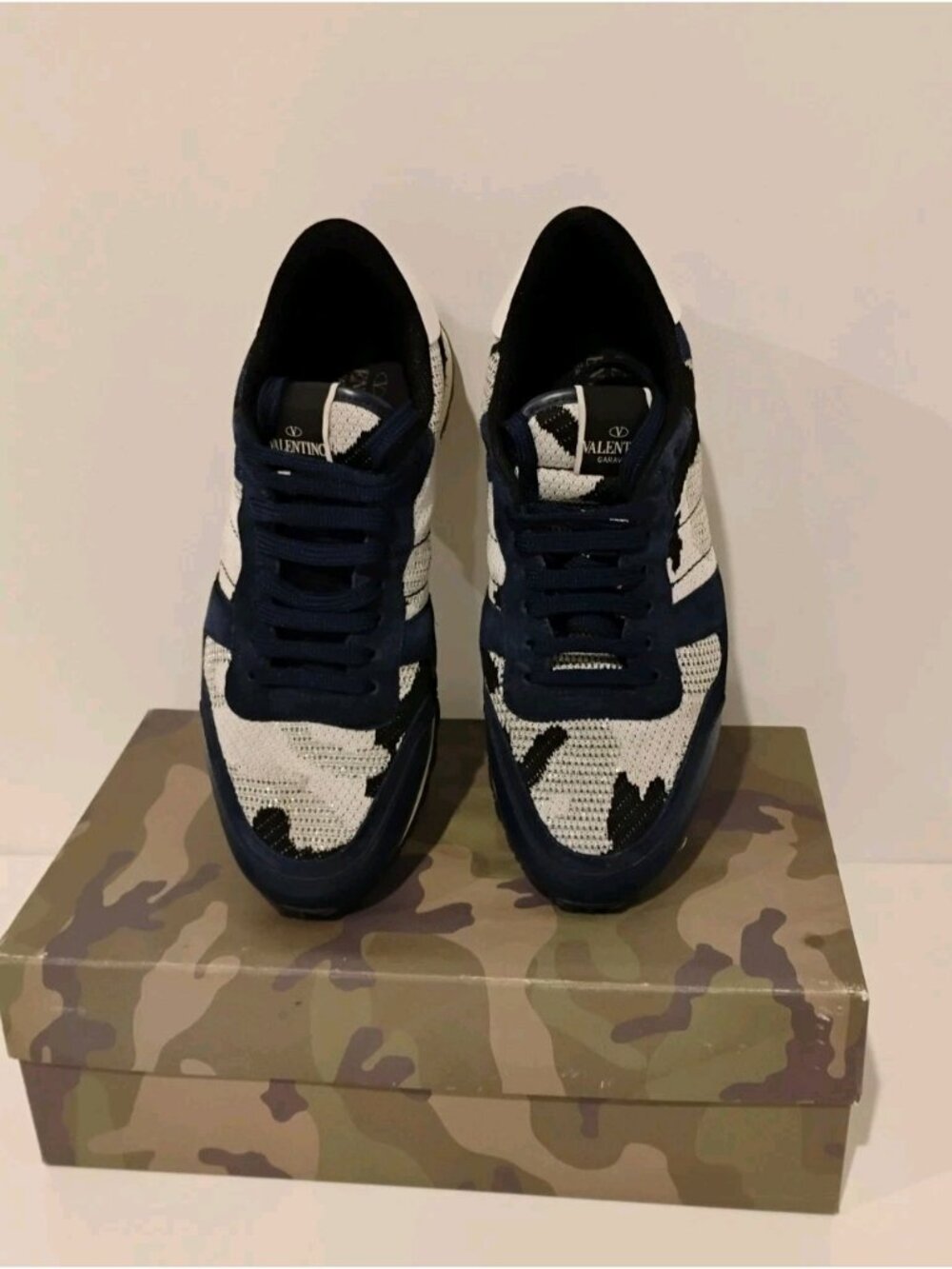 Valentino Rockrunner Blue and White Camo Men's 10